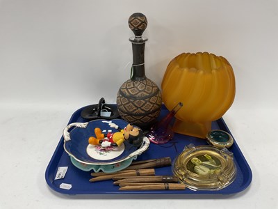 Lot 1450 - Coalport Dish, Butlers ashtray, amber glass...