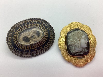Lot 125 - A Decorative Antique Mourning Brooch, the...