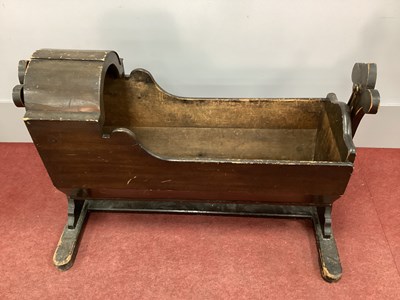 Lot 1419 - A XIX Century Painted Pine Rocking Crib, with...