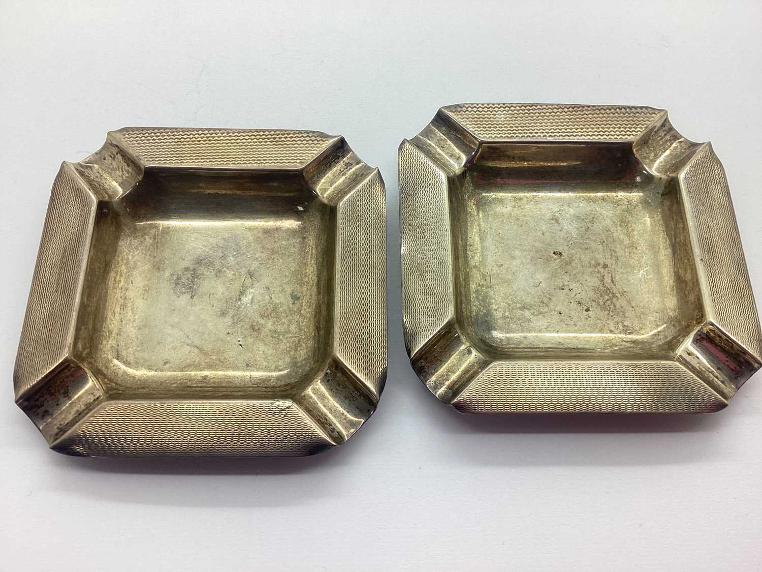 Lot 11 - A Pair of Matched Hallmarked Silver Ashtrays,...