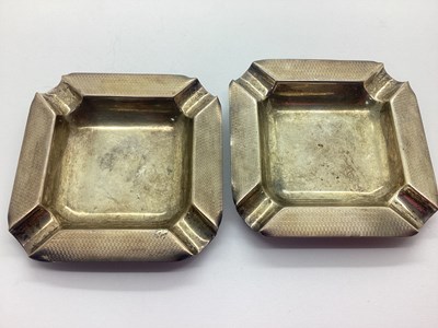 Lot 11 - A Pair of Matched Hallmarked Silver Ashtrays,...