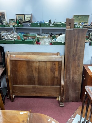 Lot 1518 - XIX Century Continental Walnut Sleigh Bed,...
