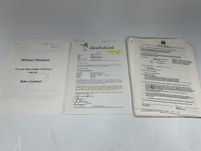 Lot 1364 - Whitney Houston - Rider Contracts 1991-92 I'm...