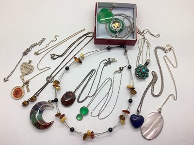 Lot 163 - Polished Hardstone and Other Pendants,...