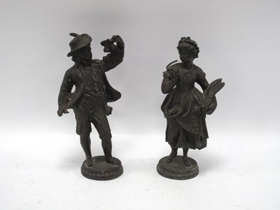 Lot 1427 - A Pair of Cast Metal Figures of Farmers, the...