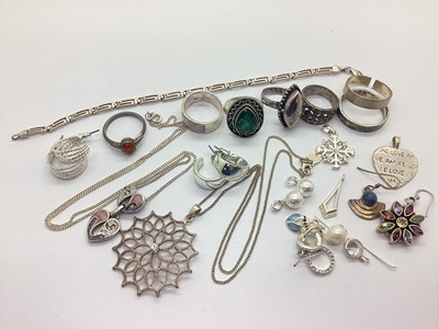 Lot 142 - 925 and Other Rings, pendants on chains,...