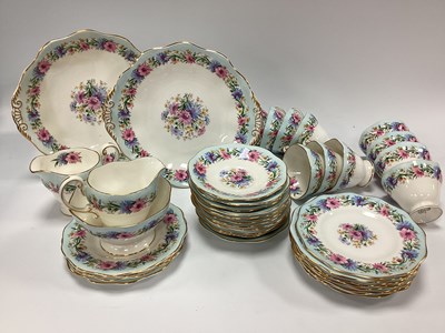 Lot 1246 - Foley EB 'Cornflower' pattern part tea set...