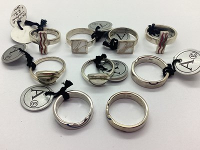 Lot 139 - Assorted Modern Dress Rings, stamped "925",...