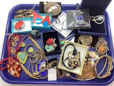 Lot 217 - 1980's Style Geometric Earrings, pendants,...