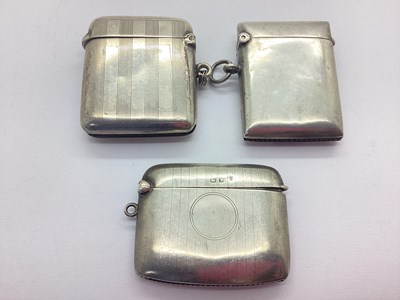 Lot 40 - Three Hallmarked Silver Vesta Cases, two with...