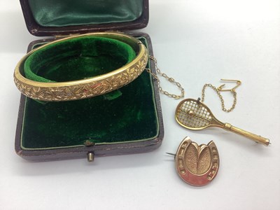 Lot 126 - Antique Thomas Hopwood Rolled Gold Bangle,...