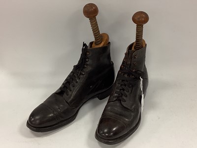 Lot 1432 - A Pair of Edwardian Black Leather Boots,...