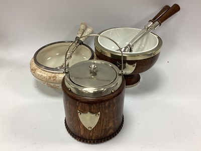 Lot 1356 - An Edwardian Wooden Fruit Bowl and Servers...