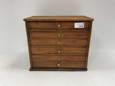 Lot 1426 - An Early 1900s Pine Six-Drawer Table Top...