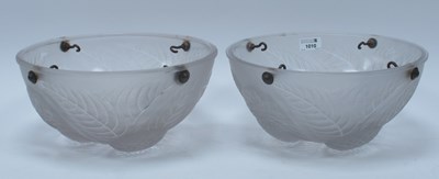 Lot 1010 - A Pair of Lalique Frosted Glass 'Dahlia'...