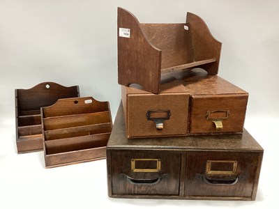 Lot 1434 - A Mid-1900s Two-Drawer Oak Table Top Filing...