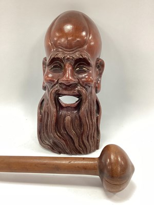 Lot 1338 - A Vintage Japanese Mask of a hand-carved...