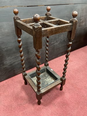 Lot 1582 - An Early 1900s Four-Section Barley Twist Stick...