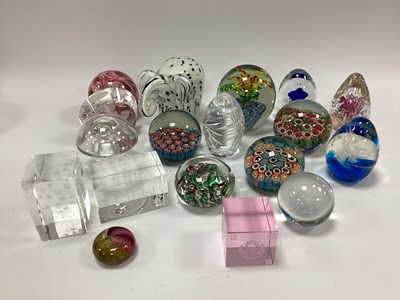 Lot 1251 - A Large Collection of Glass Paperweights, to...