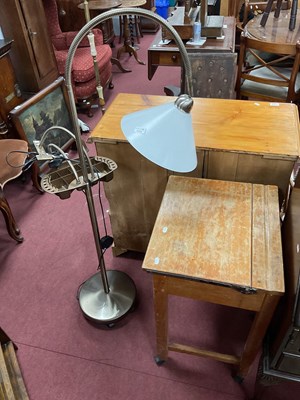 Lot 1528 - A Wooden Single School Desk with Lift-up Lid,...