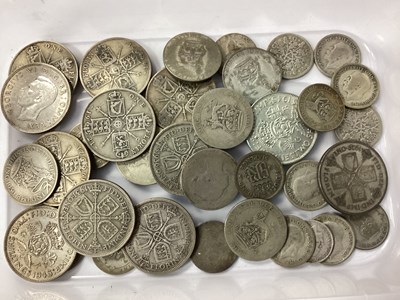 Lot 593 - GB Pre 1947 Silver Coins, includes Florins,...
