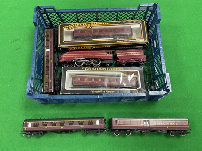Lot 553 - An 00 gauge LMS mail train comprising Hornby...