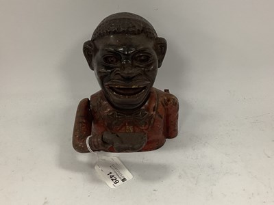 Lot 1429 - Painted Cast Iron Jolly Money Box, 18cm high....