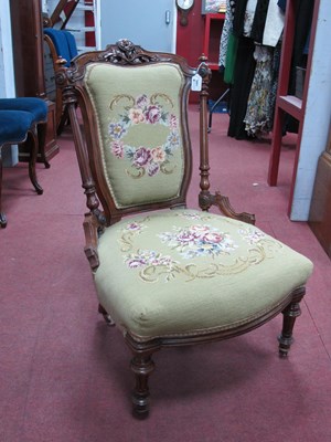 Lot 1495 - A Mid XIX Century Walnut Nursing Chair, with...