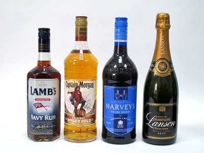 Lot 1395 - Spirits - Lambs Navy Rum, Captain Morgan...