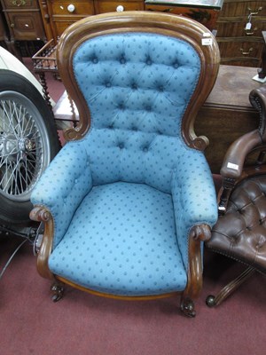 Lot 1545 - A XIX Century Mahogany Armchair, with button...