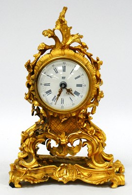 Lot 1402 - A Late XIX Century Ormolu Mounted Mantle Clock,...