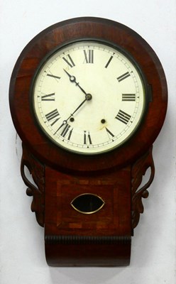 Lot 1404 - A Late Victorian Drop End Wall Clock, with...