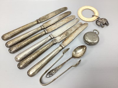 Lot 24 - A Pair of Hallmarked Silver Sugar Tongs, a...
