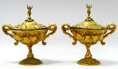 Lot 1264 - A Pair of Late XIX Century Gilt Metal...