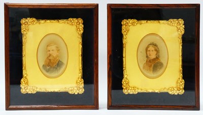 Lot 1240 - A Pair of Mid XIX Century Oval Portrait...