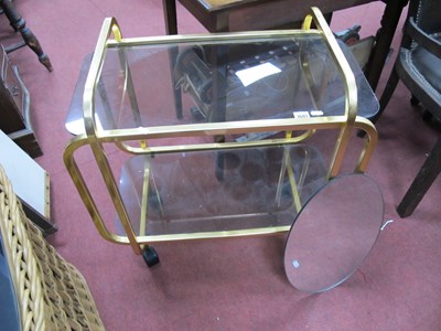 Lot 1607 - Gilt Metal Tea Trolly, circa 19701's with two...