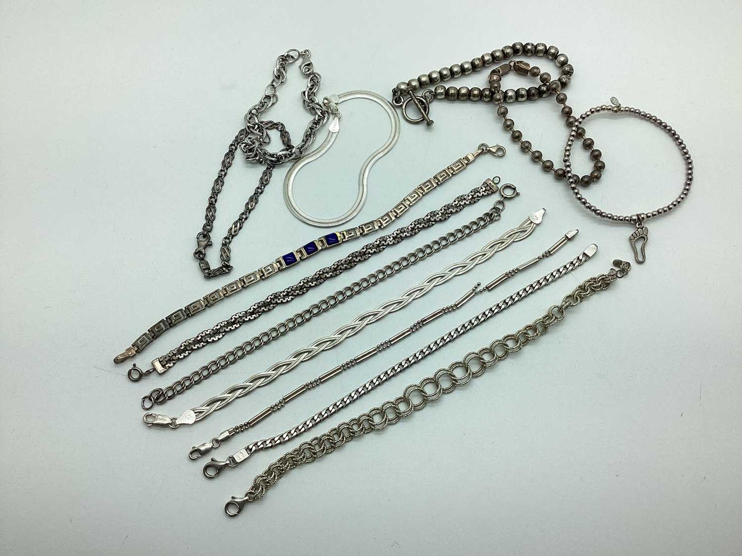 Lot 176 - Assorted "925" and Other Bracelets, including...