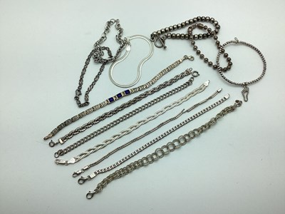 Lot 134 - Assorted "925" and Other Bracelets, including...