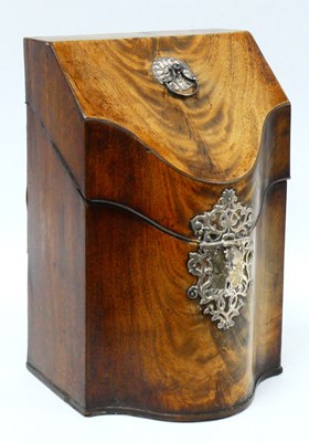 Lot 1183 - A Mahogany George III Serpentine Front Knife...