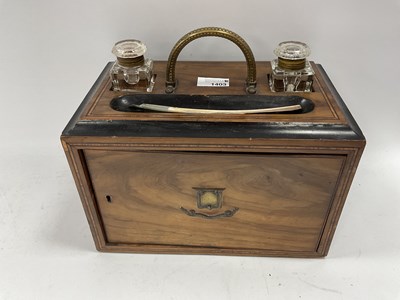 Lot 1403 - XIX Century Walnut Inlaid Stationery Box, with...