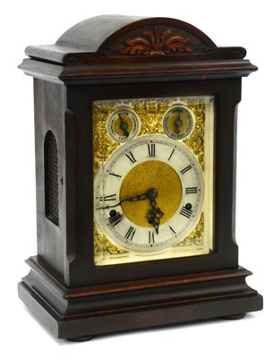 Lot 1401 - An Early XX Century Mantle Clock, the stained...