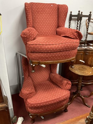 Lot 1581 - A Pair of 1920s Upholstered Armchairs, on...