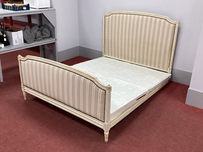 Lot 1422 - A XX Century French White Painted Double Bed,...