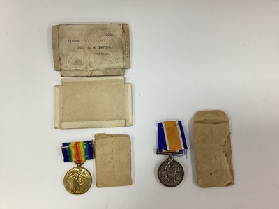 Lot 650 - WWI Gordon Highlanders Medal Duo, with box...