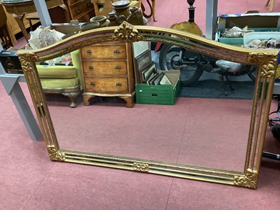 Lot 1467 - A Gilt Wall Mirror, with S-shaped decoration,...