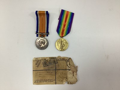Lot 638 - WWI Black Watch Medal Duo with Envelope,...