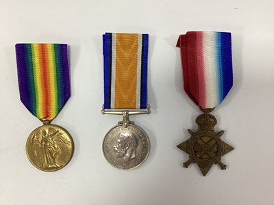 Lot 644 - WWI Gordon Highlanders Medal Trio, comprising...