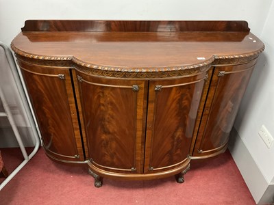 Lot 1584 - XX Century Mahogany Bow Fronted Cabinet, with...