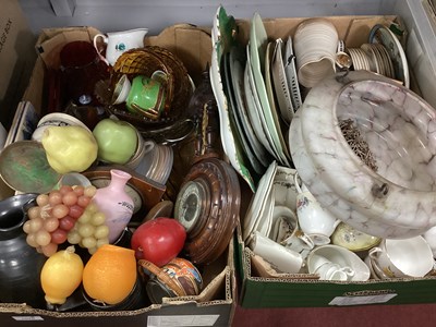 Lot 1079 - A Vintage Glass Ceiling light (damaged),...