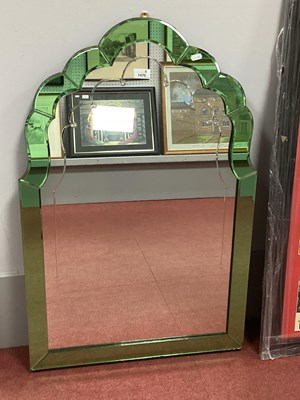Lot 1470 - Art Deco Wall Mirror, with an arched top and a...